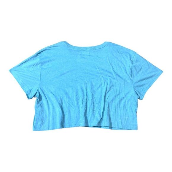 Wrangler Womens Cropped Graphic Tee XXL Blue Cotton "Long Live Rock & Roll" NEW - Picture 3 of 6